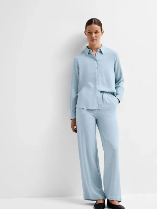 SELECTED HÖG MIDJA BYXOR Blue Best Sale