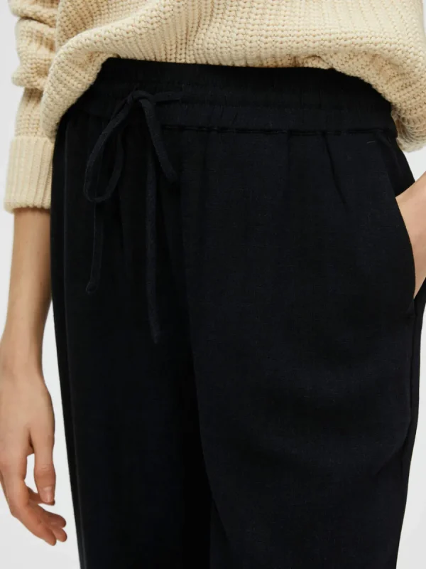 SELECTED HÖG MIDJA BYXOR Black Discount