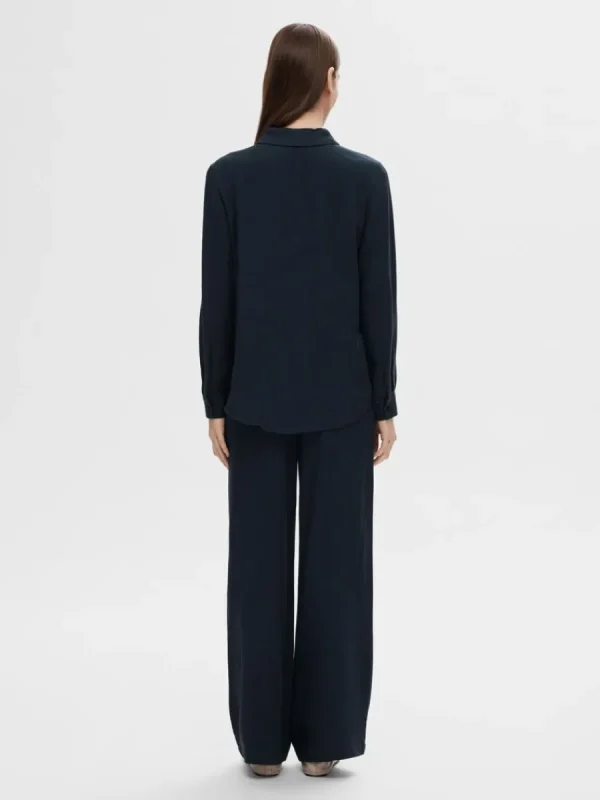 SELECTED HÖG MIDJA BYXOR Blue Discount