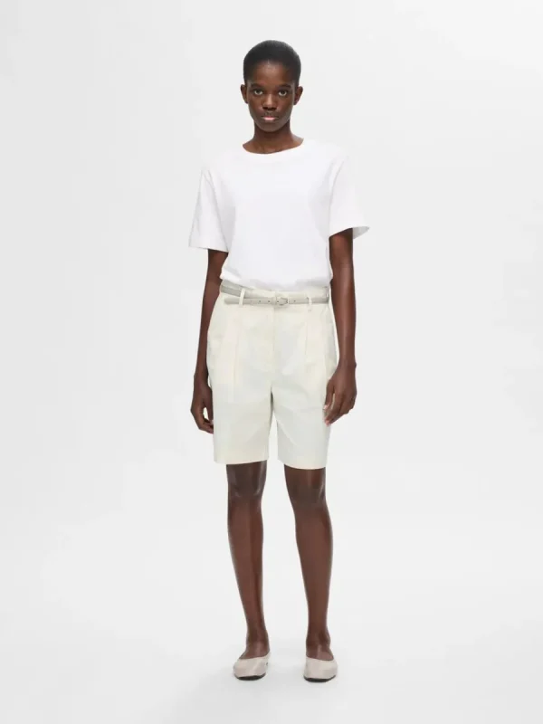 SELECTED HÖG MIDJA CHINOSHORTS Beige Cheap