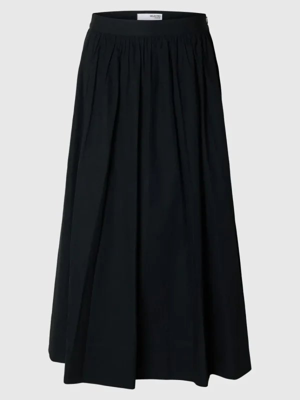 SELECTED HÖG MIDJA MAXIKJOL Black Cheap