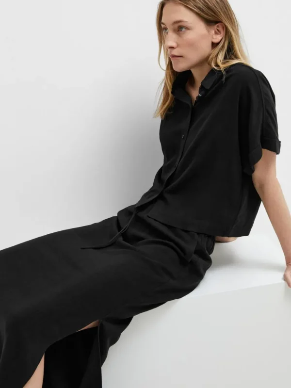 SELECTED HÖG MIDJA MAXIKJOL Black Sale