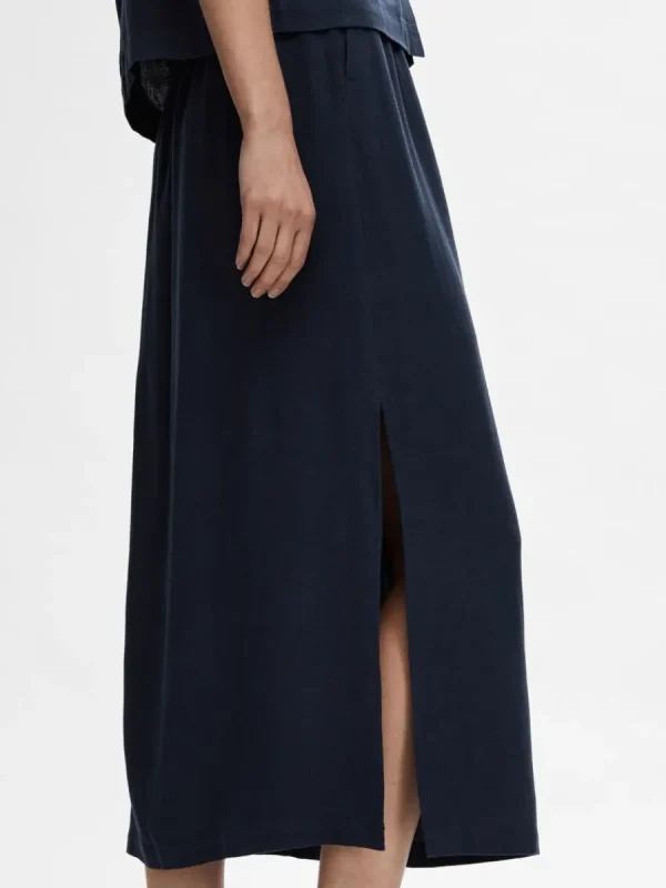 SELECTED HÖG MIDJA MAXIKJOL Blue Clearance