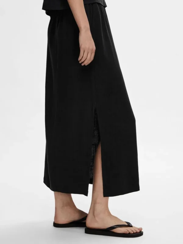 SELECTED HÖG MIDJA MAXIKJOL Black Sale
