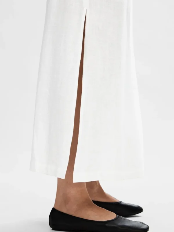 SELECTED HÖG MIDJA MAXIKJOL White New