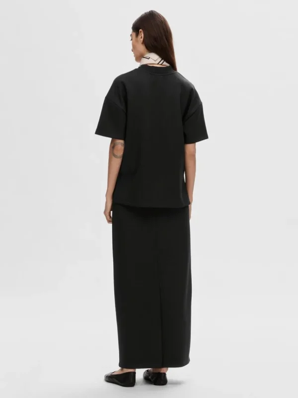 SELECTED HÖG MIDJA MAXIKJOL Black Cheap