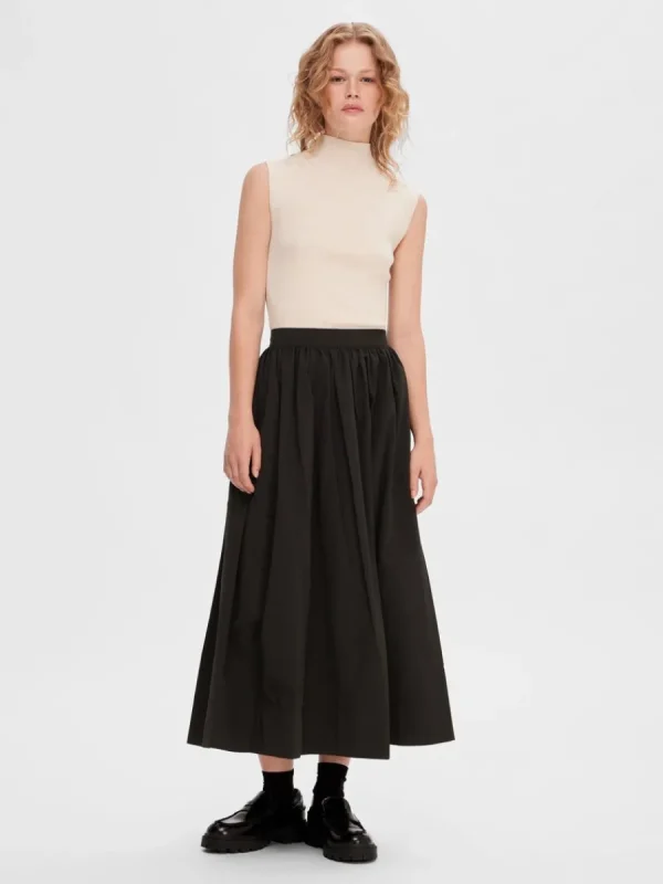 SELECTED HÖG MIDJA MIDIKJOL Black Fashion