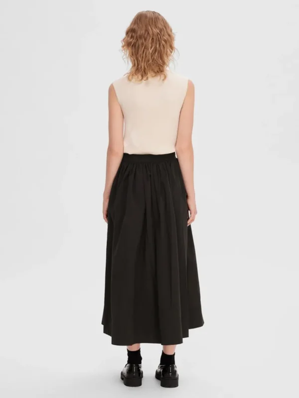 SELECTED HÖG MIDJA MIDIKJOL Black Fashion