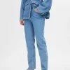 SELECTED HÖG MIDJA STRAIGHT FIT-JEANS Blue Clearance