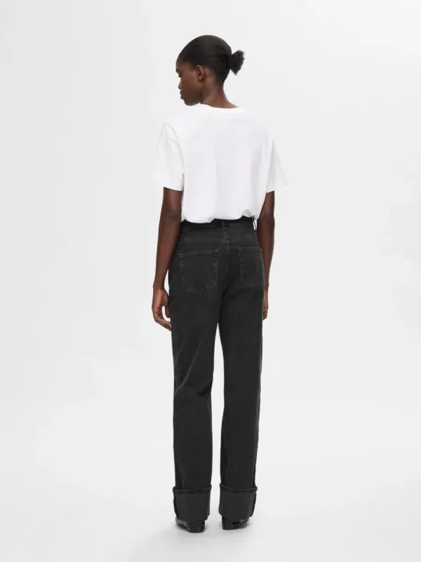 SELECTED HÖG MIDJA VIDA JEANS Black Cheap