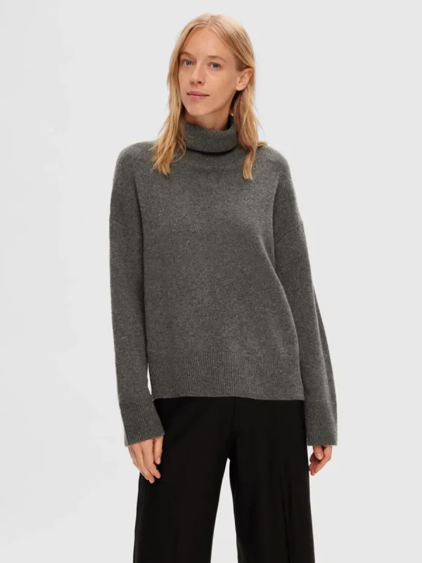 SELECTED HÖGHALSAD TRÖJA Grey Best