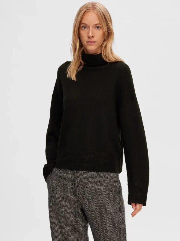 SELECTED HÖGHALSAD TRÖJA Black Online
