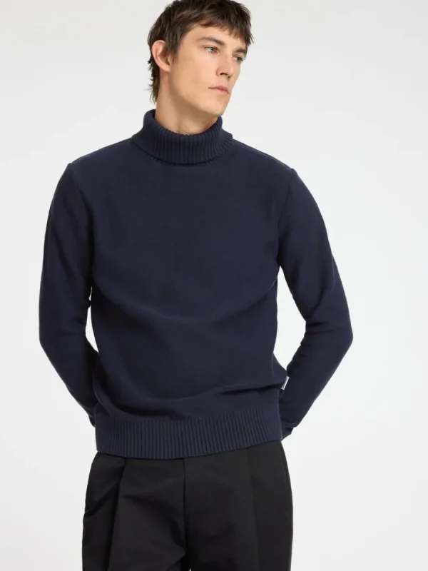 SELECTED HÖGHALSAD TRÖJA Blue Cheap