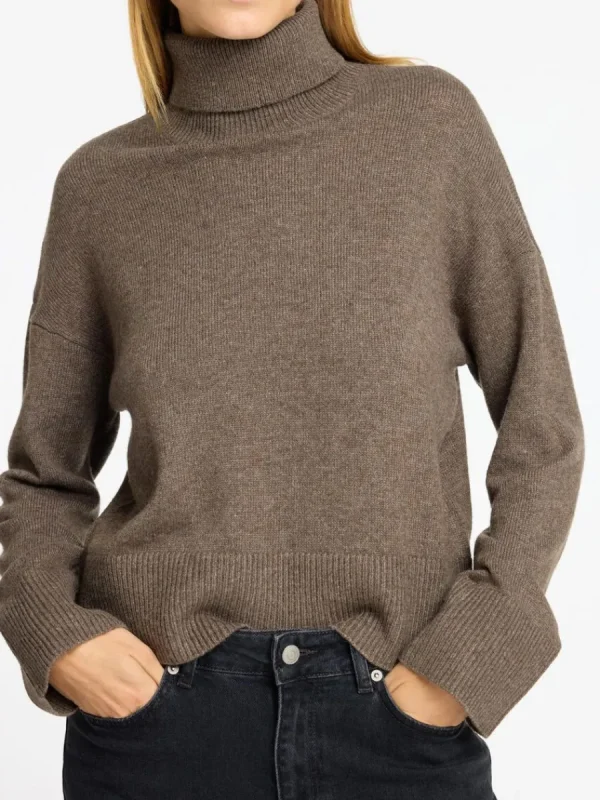 SELECTED HÖGHALSAD TRÖJA Brown Flash Sale