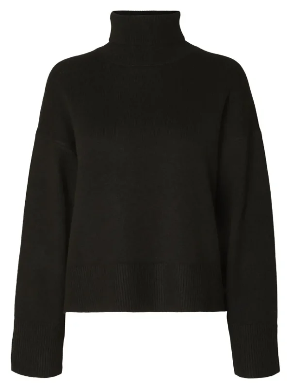 SELECTED HÖGHALSAD TRÖJA Black Online