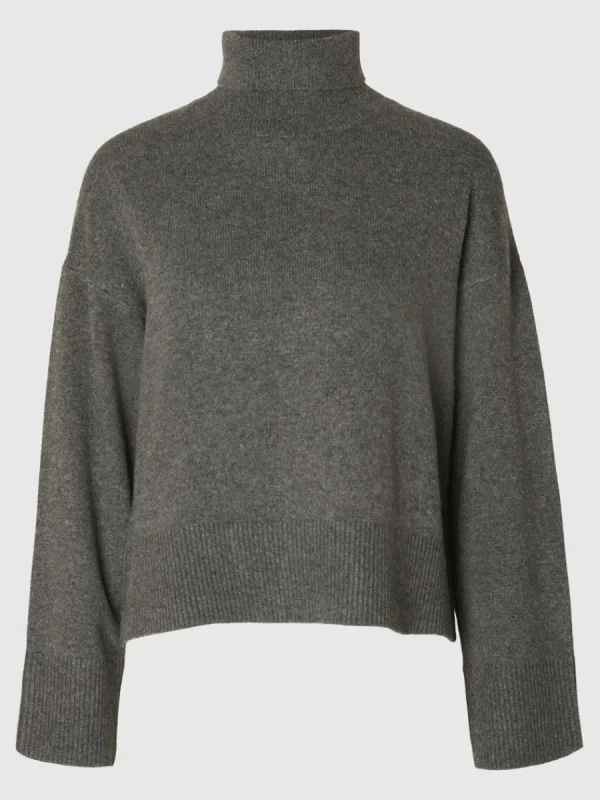 SELECTED HÖGHALSAD TRÖJA Grey Cheap