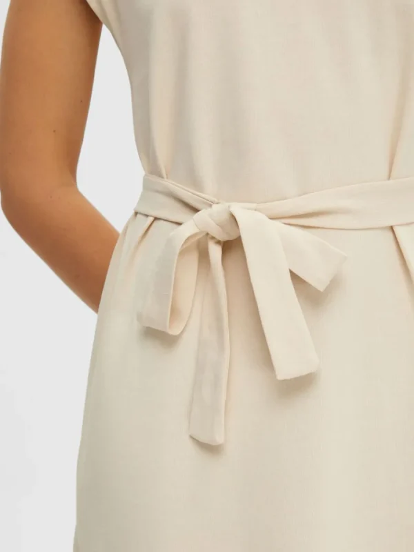 SELECTED HOLKÄRM MIDIKLÄNNING Beige Clearance