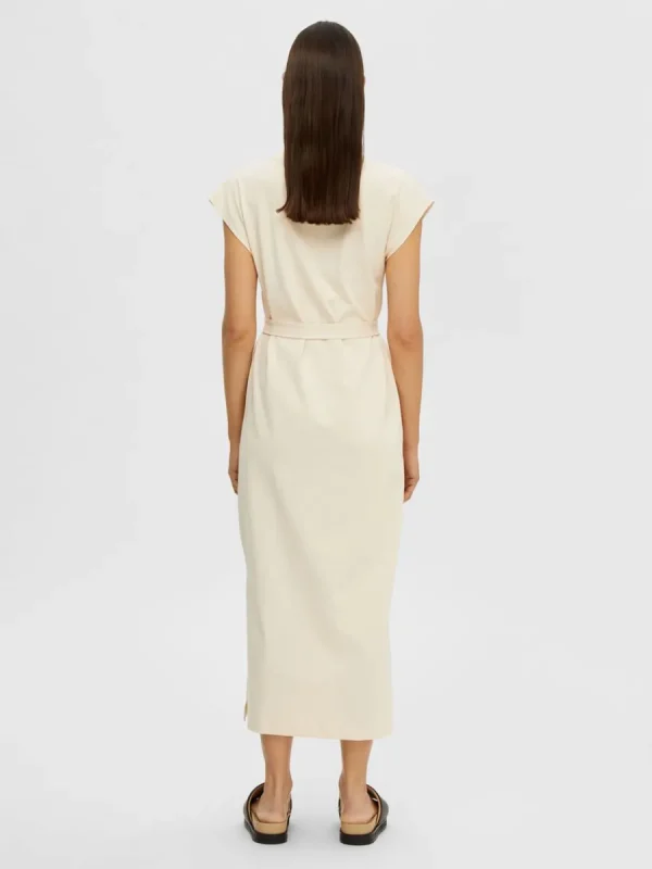SELECTED HOLKÄRM MIDIKLÄNNING Beige Clearance