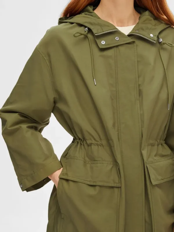 SELECTED HUVFÖRSEDD PARKAS Green Hot