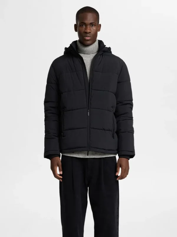 SELECTED HUVFÖRSEDD PUFFERJACKA Black Best Sale