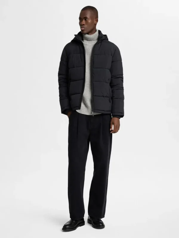 SELECTED HUVFÖRSEDD PUFFERJACKA Black Best Sale