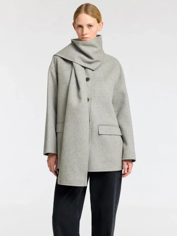 SELECTED INBYGGD HALSDUK JACKA Grey Store