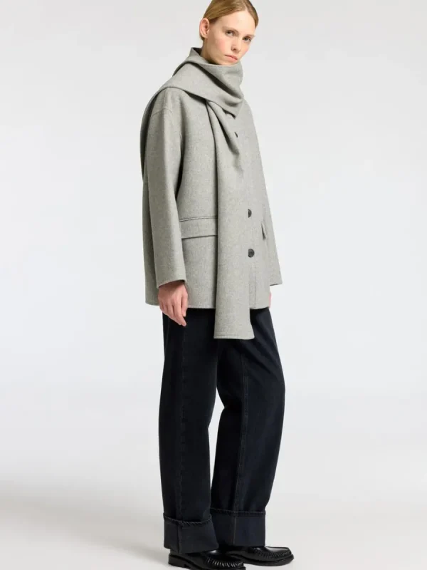 SELECTED INBYGGD HALSDUK JACKA Grey Store