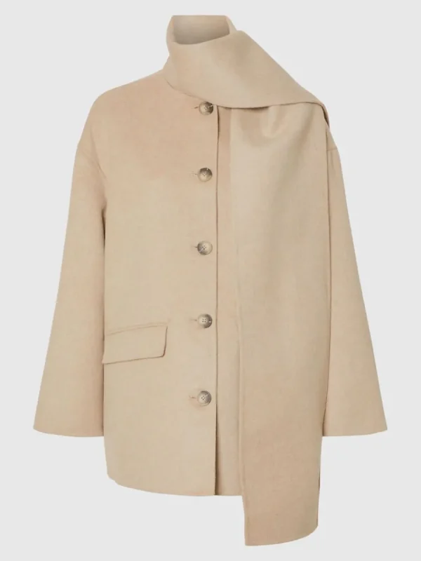 SELECTED INBYGGD HALSDUK JACKA Beige Fashion