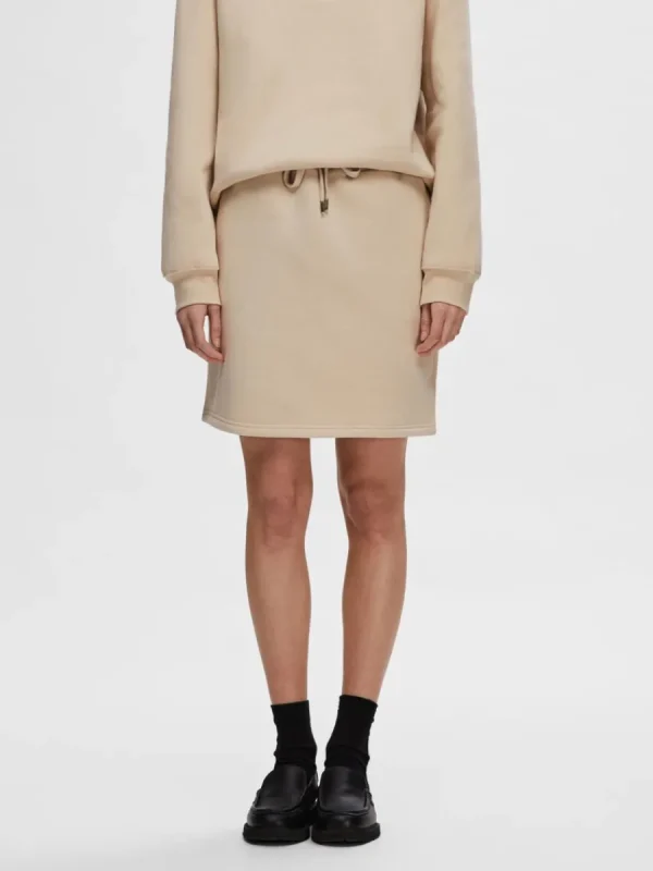 SELECTED JERSEY MINIKJOL Beige Fashion