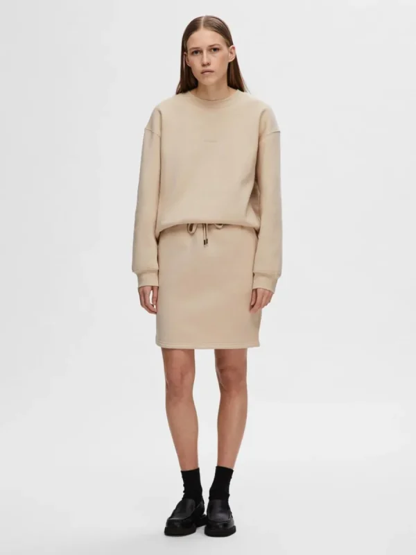 SELECTED JERSEY MINIKJOL Beige Fashion