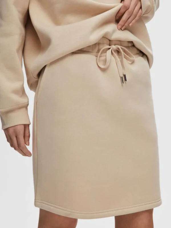 SELECTED JERSEY MINIKJOL Beige Fashion