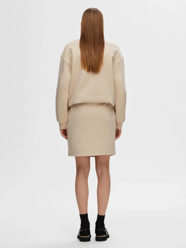 SELECTED JERSEY MINIKJOL Beige Fashion