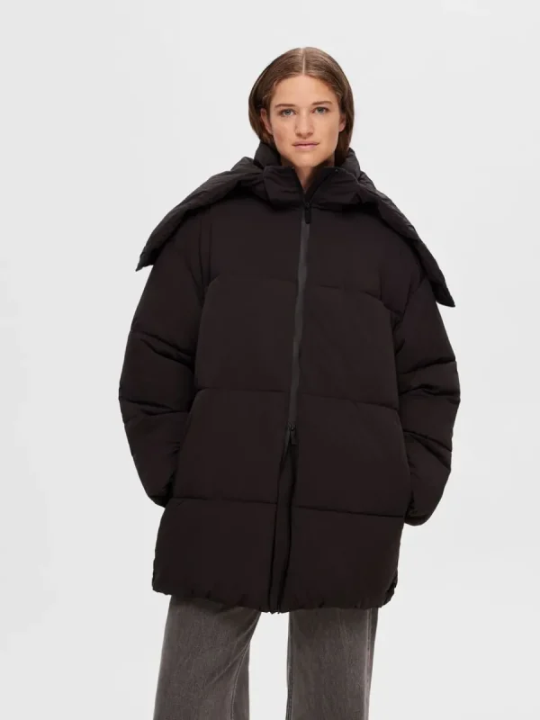 SELECTED JUSTERBAR PUFFERJACKA Black Fashion