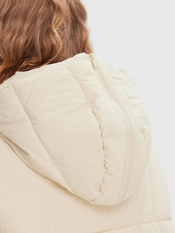SELECTED JUSTERBAR PUFFERJACKA Beige Clearance