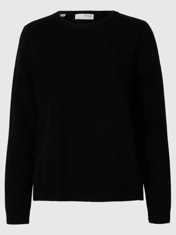 SELECTED 100% KASHMIR TRÖJA Black Discount