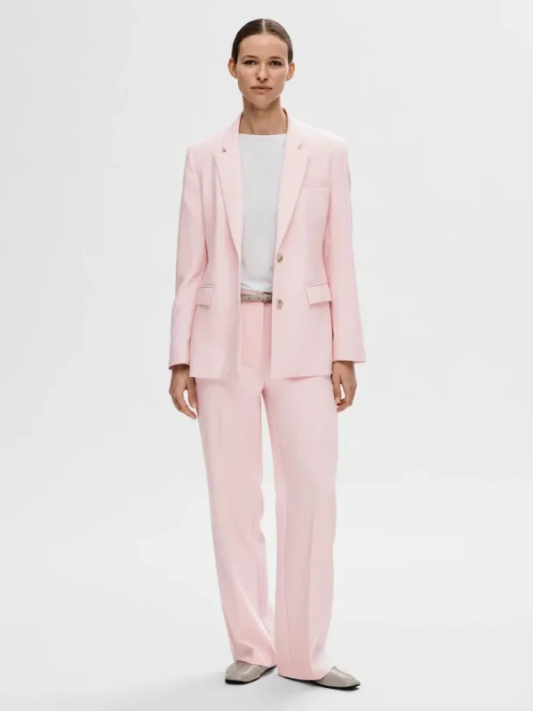 SELECTED KLASSISK PASSFORM ENKELKNÄPPT KAVAJ Pink Cheap