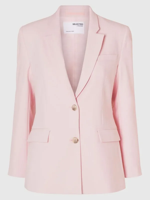 SELECTED KLASSISK PASSFORM ENKELKNÄPPT KAVAJ Pink Cheap