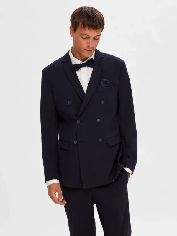 SELECTED KLASSISKA DUBBELKNÄPPT KAVAJ Blue Fashion