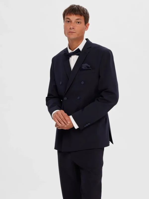 SELECTED KLASSISKA DUBBELKNÄPPT KAVAJ Blue Fashion