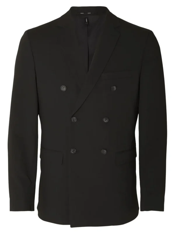 SELECTED KLASSISKA DUBBELKNÄPPT KAVAJ Black Clearance