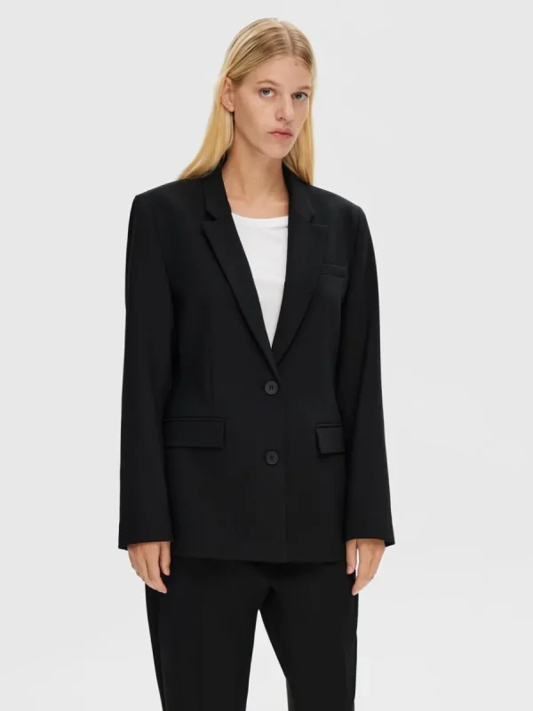 SELECTED KLASSISKA ENKELKNÄPPT KAVAJ Black Store