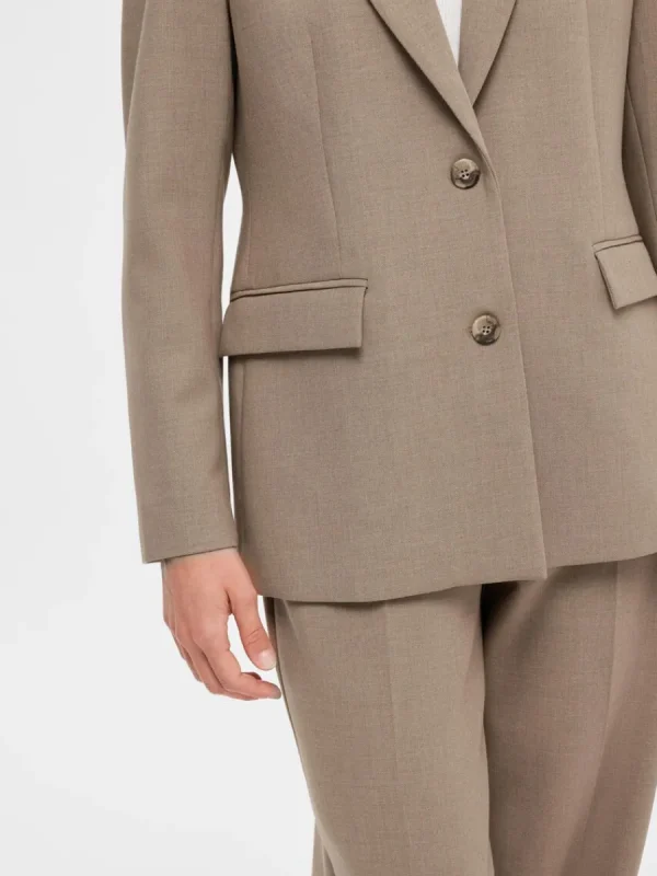 SELECTED KLASSISKA ENKELKNÄPPT KAVAJ Brown Clearance