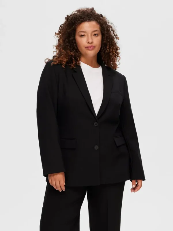 SELECTED KLASSISKA ENKELKNÄPPT KAVAJ Black Store
