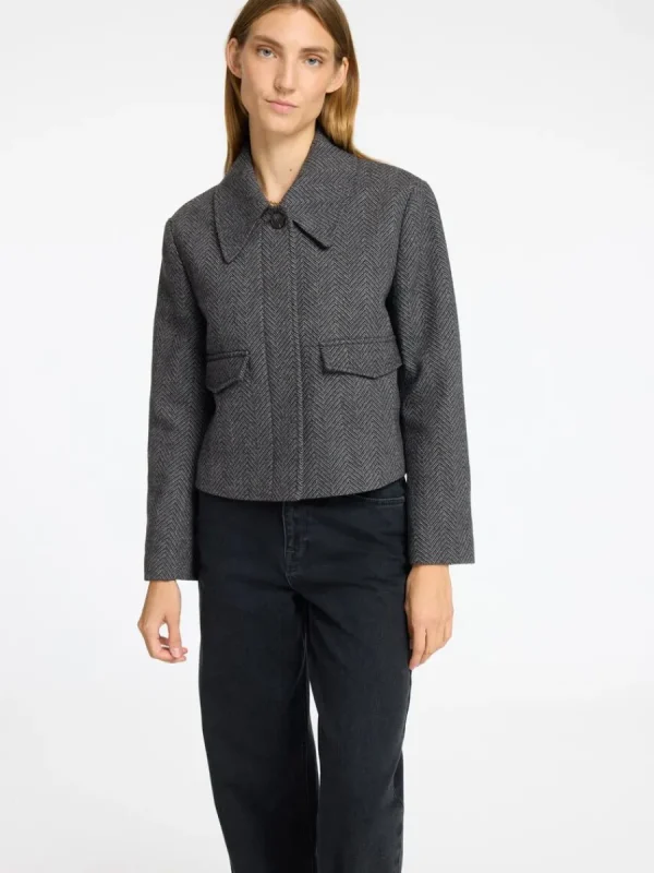 SELECTED KLASSISKA KORT JACKA Grey Discount