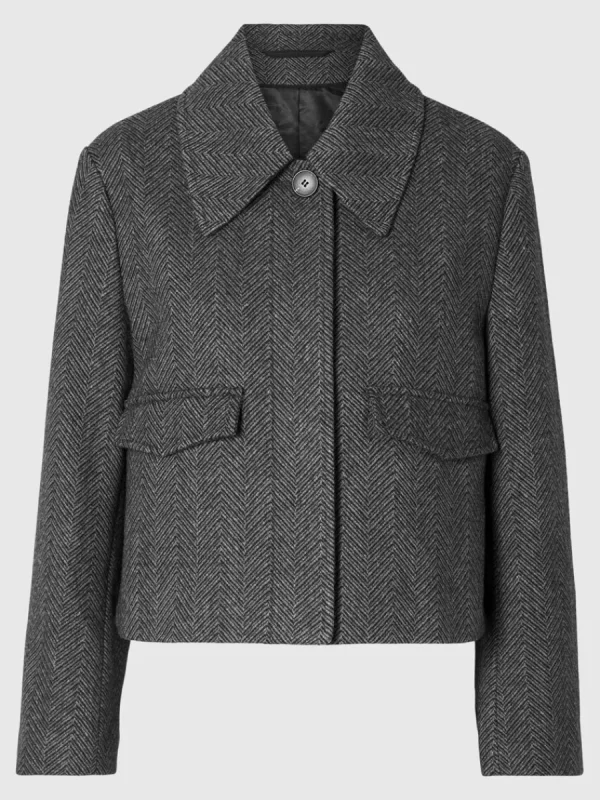 SELECTED KLASSISKA KORT JACKA Grey Discount