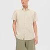 SELECTED KLASSISKA KORTÄRMAD SKJORTA Beige Outlet