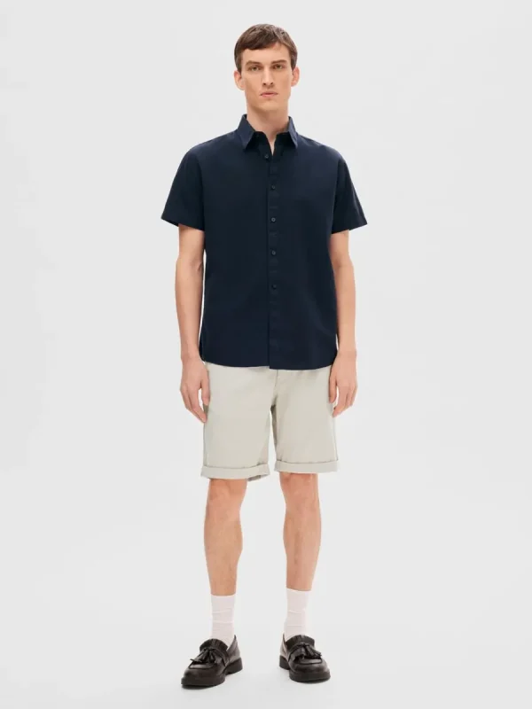 SELECTED KLASSISKA KORTÄRMAD SKJORTA Blue Discount