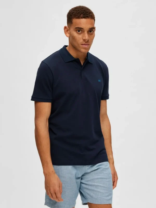 SELECTED KLASSISKA PIKÉTRÖJA Blue Flash Sale