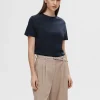 SELECTED KLASSISKA T-SHIRT Blue Sale