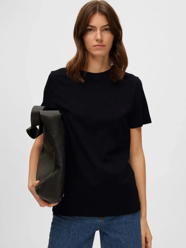 SELECTED KLASSISKA T-SHIRT Black Fashion